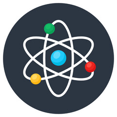 
A flat vector style of quantum physics, atom editable icon
