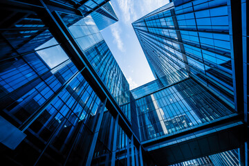 glass architecture of modern building in the city