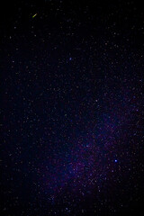 Night scenery with colorful and light yellow Milky Way Full of stars in the sky.