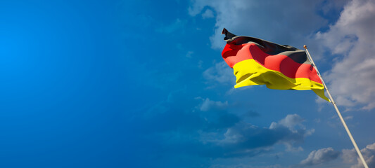 Germany national flag with blank text space on wide background.