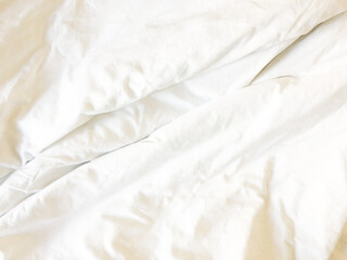 Soft smooth white silk fabric background. Fabric texture