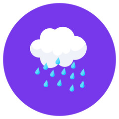 
Flat style of raining, cloud raining icon in trendy style 
