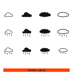 Fototapeta premium cloud set Icon vector graphic of weather pack template