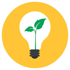 
Icon of a leaves connected with a bulb depicting bio electricity 
