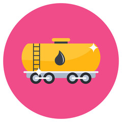
Oil trailer vector style, icon design of fuel container in trendy flat style 
