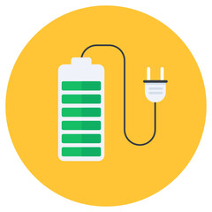 
Rechargeable battery icon, battery charging vector 
