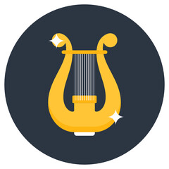 
Greek musical instrument, icon of harp vector 
