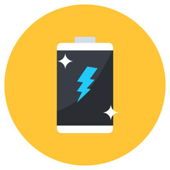 
Editable flat design icon of mobile charging 
