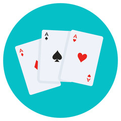 
Flat design of ace of hearts, poker cards 
