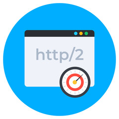 
Web url icon in modern flat rounded style 
