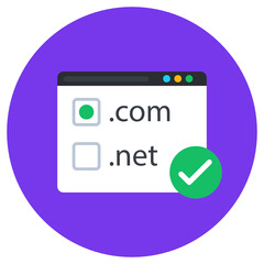 
Web url icon in modern flat rounded style 
