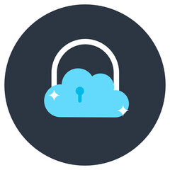 
Cloud lock icon, modern flat rounded vector of secure cloud 
