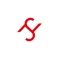 abstract letter sn simple linked geometric line logo vector