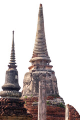 Fototapeta premium ancient temple in Thailand. isolate on white background