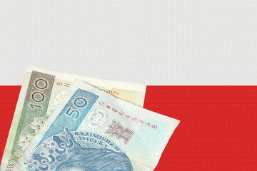 Flagge von Polen und Geld Polnische Zloty PLN