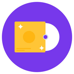 
Modern cd rom vector, flat rounded icon 
