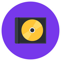 
Editable icon of dvd rom, flat rounded vector 
