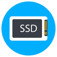 
Ssd card vector, memory card in flat design 
