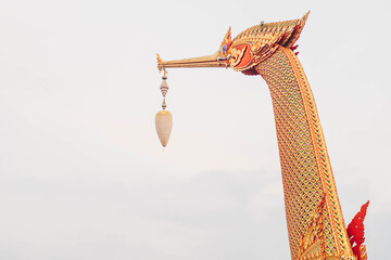 Suphannahong Royal barge procession Thai traditional art on white background