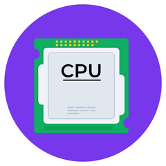 

Trendy flat rounded icon of cpu microprocessor 
