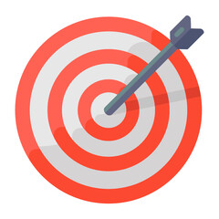 
Trendy flat icon of objective, bullseye vector 
