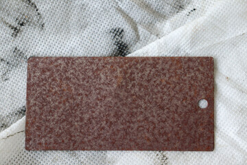 Red rust on the surface of the steel 