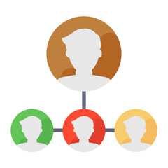 
An icon of team lead in modern flat style 
