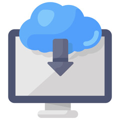 
Cloud download vector in editable style 
