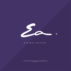 EA Initial handwriting or handwritten logo for identity. Logo with signature and hand drawn style.