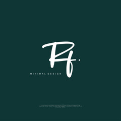 PF Initial handwriting or handwritten logo for identity. Logo with signature and hand drawn style.
