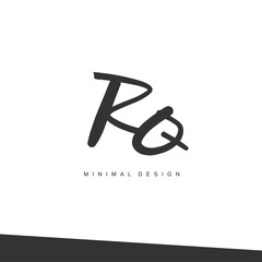 RQ Initial handwriting or handwritten logo for identity. Logo with signature and hand drawn style.