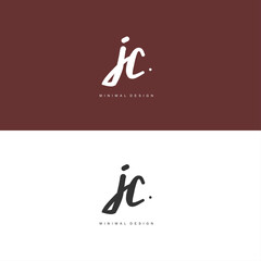 JC Initial handwriting or handwritten logo for identity. Logo with signature and hand drawn style.