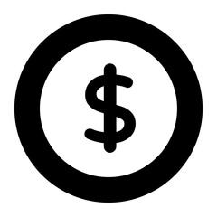 
Dollar coin icon in editable style 
