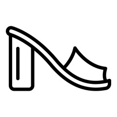 Female sandals icon. Outline female sandals vector icon for web design isolated on white background