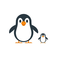 penguin vector cartoon, penguin mascot icon
