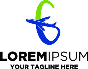 Letter G with plane logo