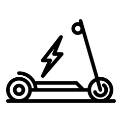 Fast charge electric scooter icon. Outline fast charge electric scooter vector icon for web design isolated on white background