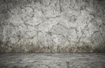 empty room, plaster wall, grey background