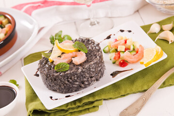 Squid ink risotto. 
