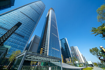 Naklejka premium Modern skyscrapers in the business district, Guiyang, China.