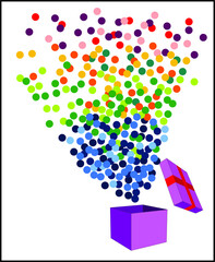 Christmas Gift with bubbles - vector illustration art