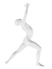 Grey 3d maneken yoga poses