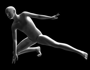 Fototapeta premium Grey 3d maneken yoga poses