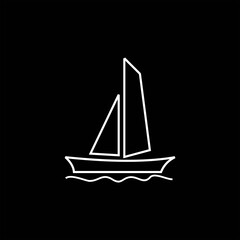 simple white sailboat logo concept