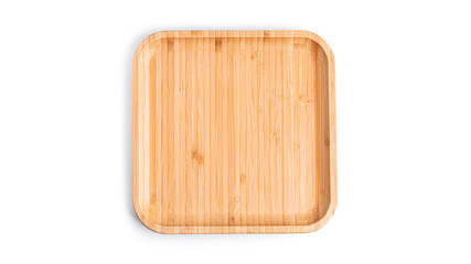 Wooden plate on a white background. High quality photo