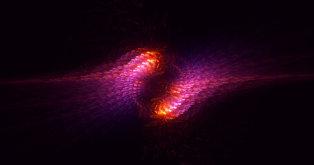 3D rendering abstract multicolor fractal light background