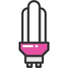 
Fluorescent Bulb Vector Icon
