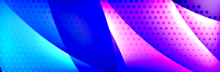 Fluid gradient neon color waves, vector abstract background