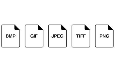 画像ファイル形式アイコン、JPEG / PNG / GIF / TIFF / BMP