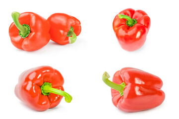 Set of paprika isolated on a white background